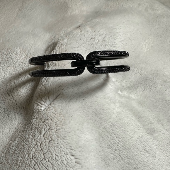 Michael Kors Black-Tone Chain-Link Cuff Bracelet